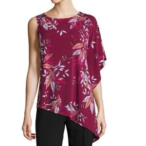 Worthington Rose Wine Floral Top
